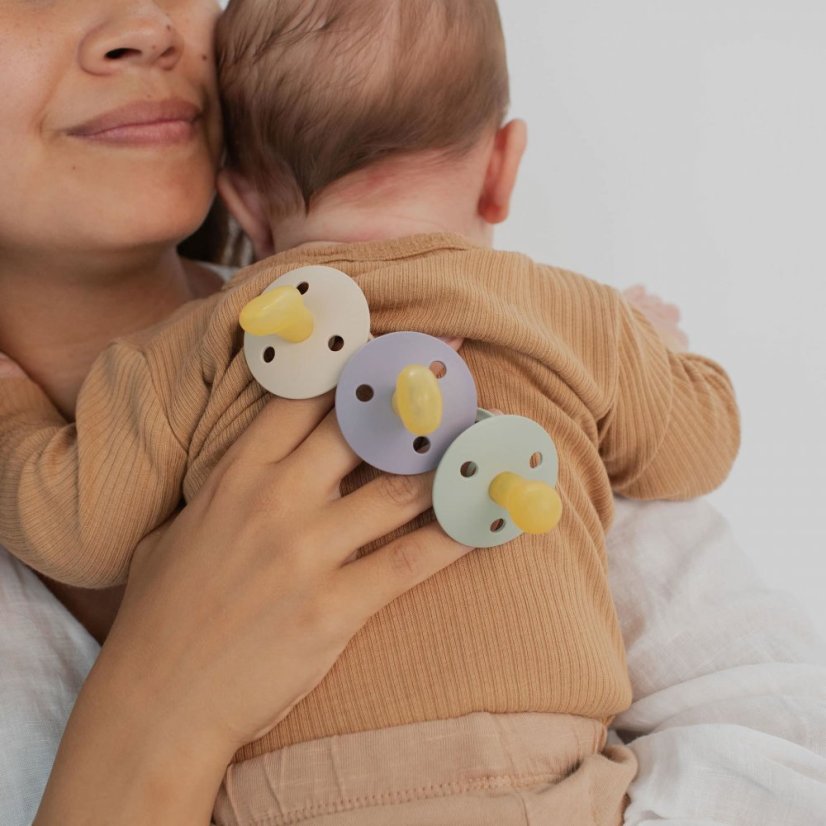 Dudlíky z přírodního kaučuku symetrické, 2 ks - velikost 2 BIBS - Barva: Baby Blue + Petrol
