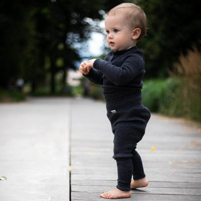 Body merino žebro dlouhý rukáv Crawler