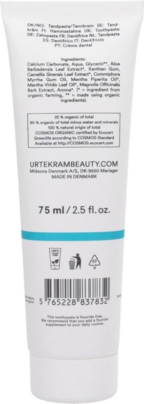 Zubní pasta zelený čaj a máta 75 ml BIO URTEKRAM