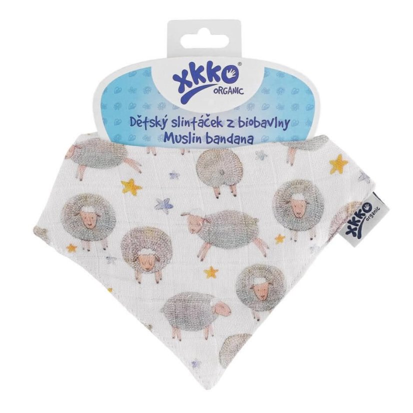 Dětský slintáček/šátek Organic Staré časy se vzorem XKKO
