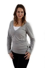 Kojicí tričko KARLA dlouhý rukáv šedý melír Jožánek