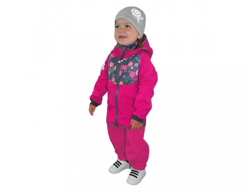 Batolecí softshellové kalhoty s fleecem Fuchsiová Unuo - Velikost: 80/86 SLIM