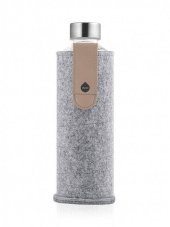 Lahev skleněná s plstěným obalem s koženkovou rukojetí 750 ml EQUA