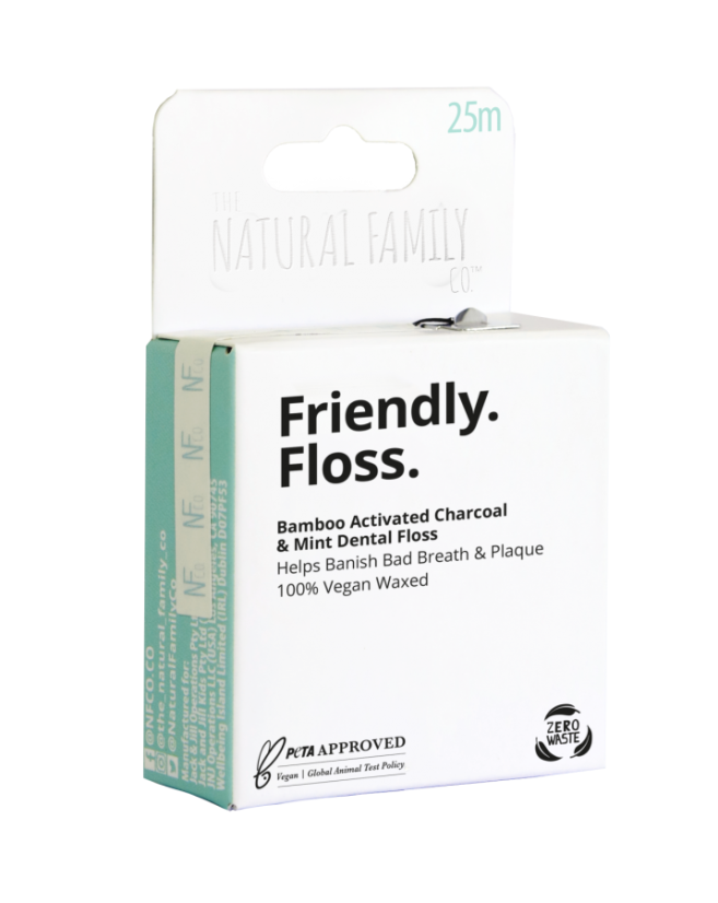 Zubní nit Friendly Floss, 25m máta a černé uhlí (NFco)