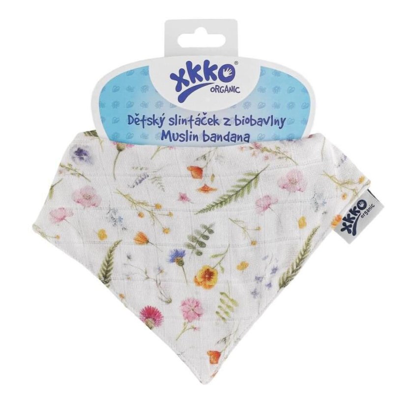 Dětský slintáček/šátek Organic Staré časy se vzorem XKKO