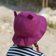 Letní klobouček s oušky UV 30 Vínový Dupeto