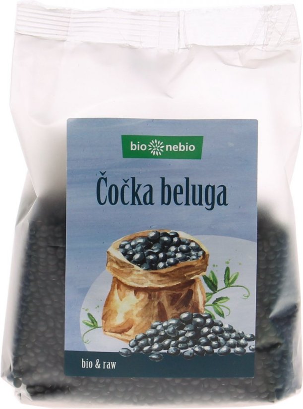 Černá čočka beluga 300 g BIONEBIO