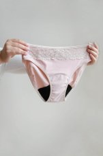 Menstruační kalhotky Klasické s krajkou růžové SAYU