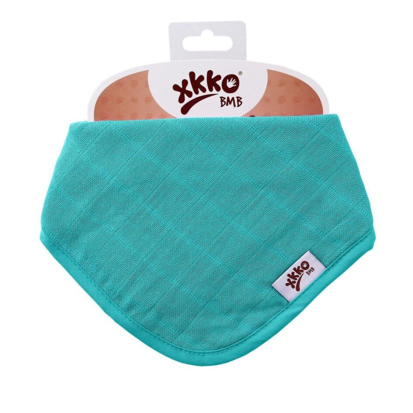 Bambusový slintáček/šátek jednobarevný XKKO - Barva: Turquoise