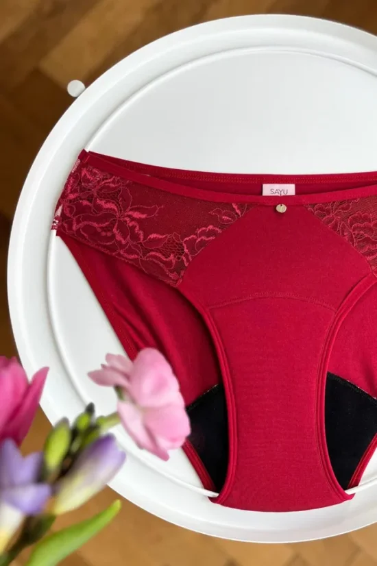 Menstruační kalhotky MODAL Rafinovaná klasika bordó 4/5 Sayu