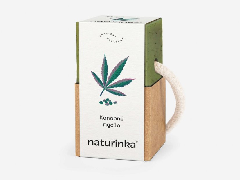Mýdlo konopné Naturinka - Varianta: 220 g s provázkem