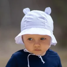 Letní klobouček s oušky UV 30 bílý Dupeto