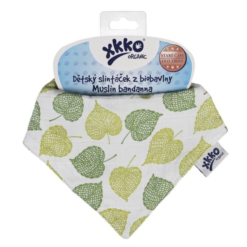 Dětský slintáček/šátek Organic Staré časy se vzorem XKKO